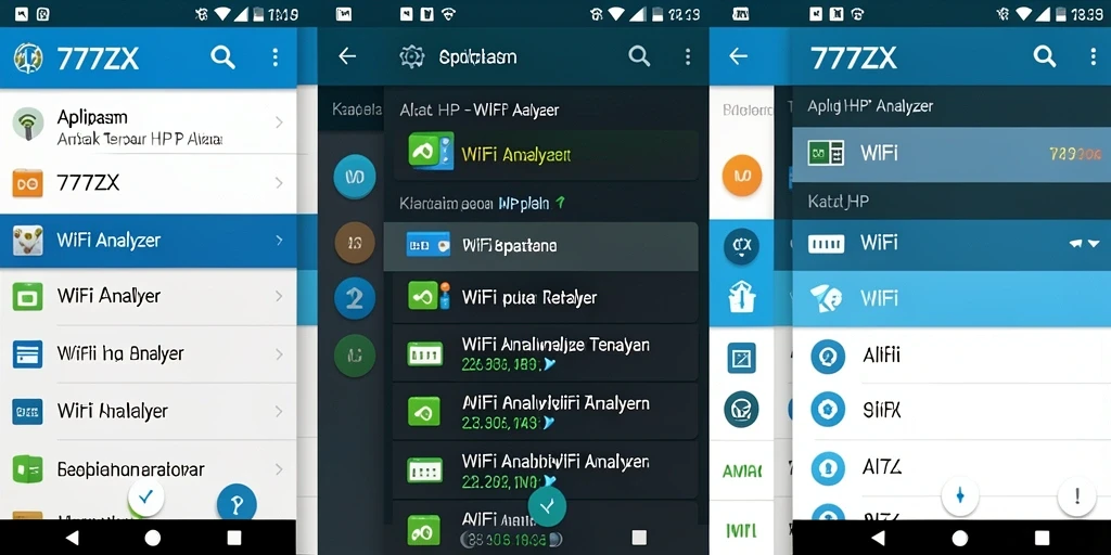 Antarmuka utama 777ZX yang menunjukkan analisis jaringan WiFi.