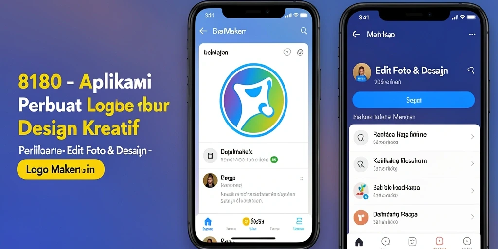 Tampilan antarmuka aplikasi 8180 untuk pembuatan logo yang intuitif.