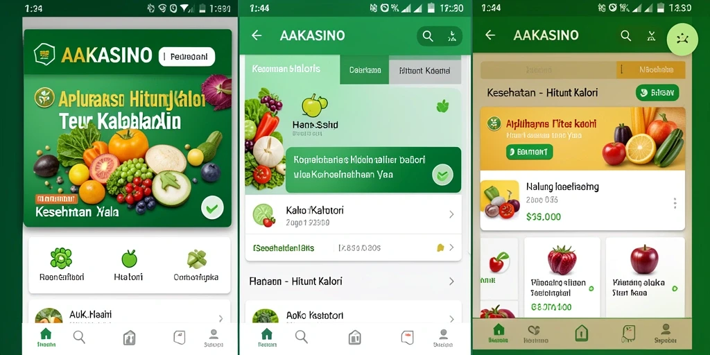 Antarmuka AAKASINO menampilkan fungsi Hitung Kalori dengan jelas.