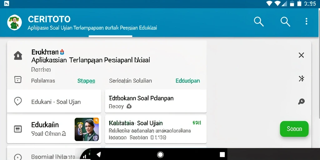 Antarmuka aplikasi Soal Ujian CERITOTO yang interaktif dan informatif.