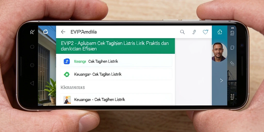 Antarmuka aplikasi EVIP2 menampilkan detail cek tagihan listrik yang jelas.