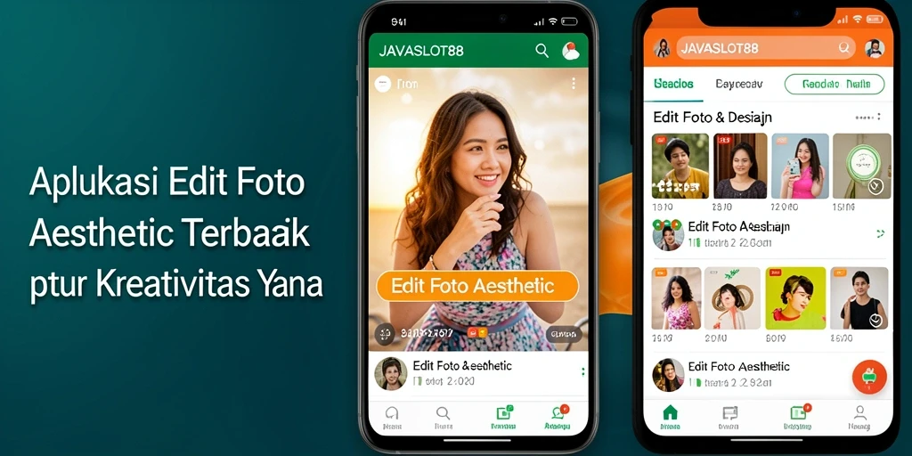 Antarmuka pengguna aplikasi Edit Foto Aesthetic JAVASLOT88 yang menarik.