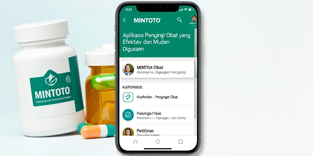 Antarmuka MINTOTO yang sederhana untuk pengingat obat.