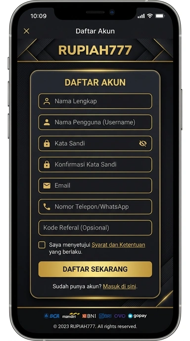 Cara Mudah Registrasi Akun baru rupiah777 di Android